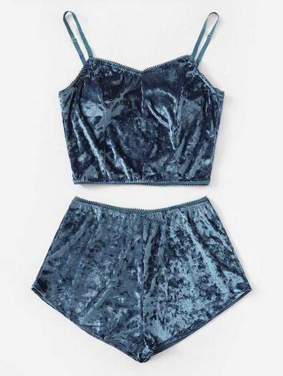Kinky Cloth Lingerie Blue / L Velvet Pajamas