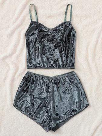 Kinky Cloth Lingerie Gray / L Velvet Pajamas
