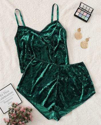 Kinky Cloth Lingerie Green / L Velvet Pajamas