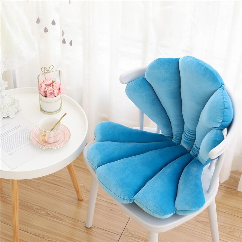 Kinky Cloth 100001765 Blue / 75X50X6cm Velvet Seashell Chair Seat Cushion
