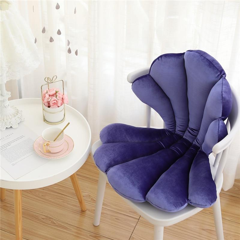 Kinky Cloth 100001765 Purple Blue / 75X50X6cm Velvet Seashell Chair Seat Cushion
