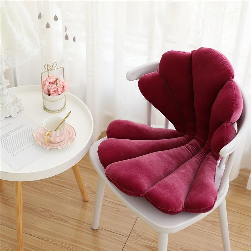 Kinky Cloth 100001765 Wine / 75X50X6cm Velvet Seashell Chair Seat Cushion