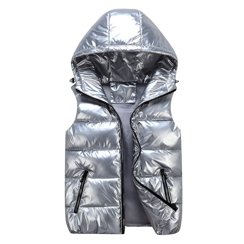 Kinky Cloth Silver / M Vest Padded Hooded Jacket