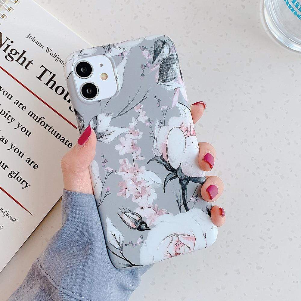 Kinky Cloth 380230 Style1 / For 7 Plus or 8 Plus Vintage Pressed Flower Matte Phone Case