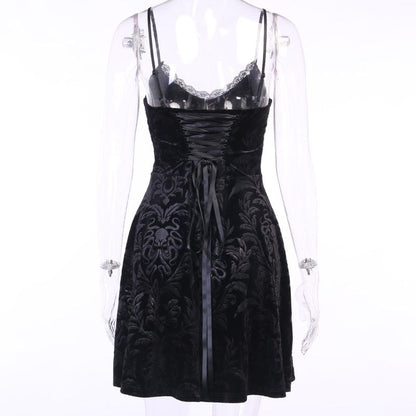 Kinky Cloth Vintage Print Black Mini Dress