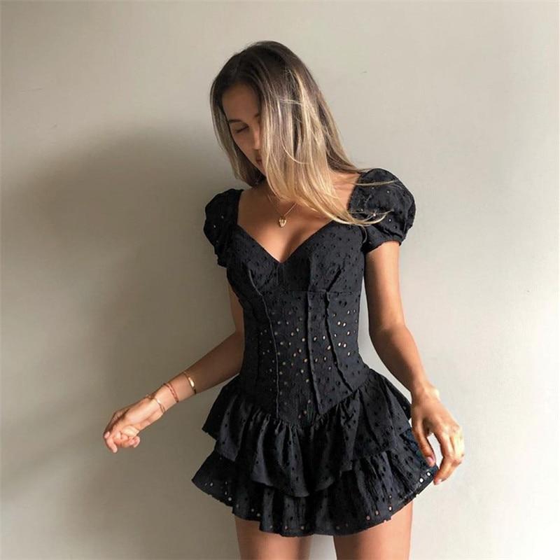 Kinky Cloth Black / S Vintage Puff Sleeve Dress