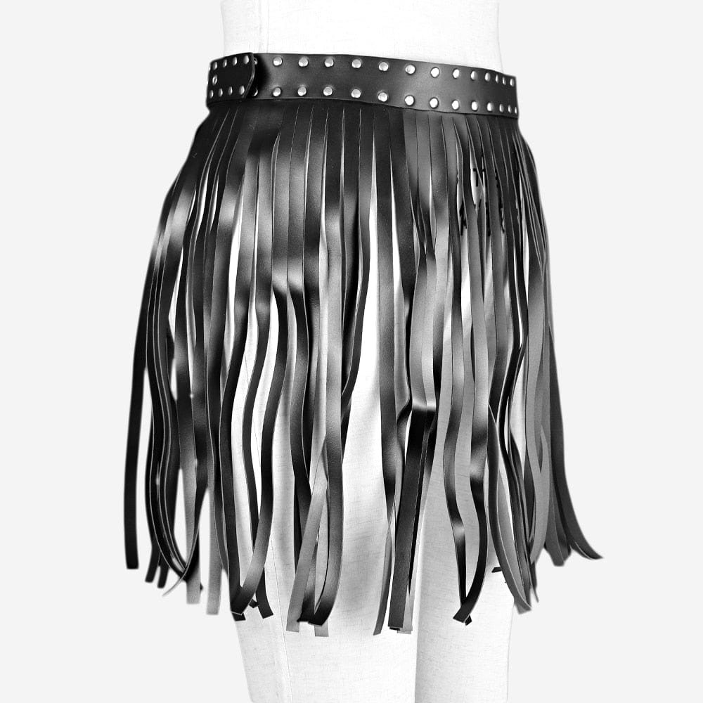 Kinky Cloth Waist Belt Harness Leather Skirt