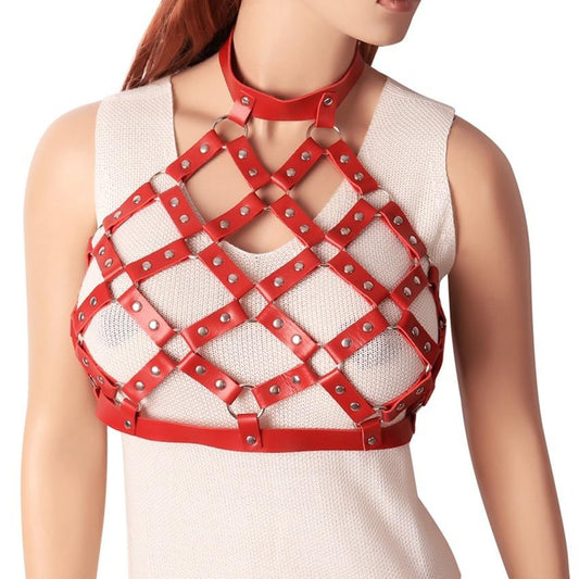 Kinky Cloth 200001886 Red Weave Bondage Harness Top
