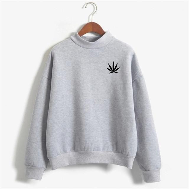 Kinky Cloth Gray / XL Weed Leaf Emblem Sweatshirt