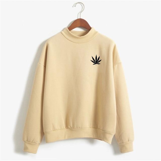 Kinky Cloth Khaki / XL Weed Leaf Emblem Sweatshirt