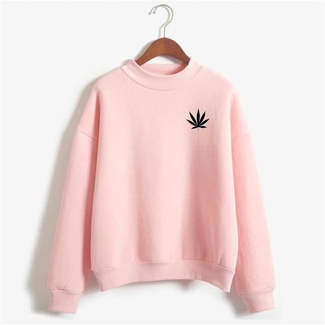 Kinky Cloth Pink / XL Weed Leaf Emblem Sweatshirt