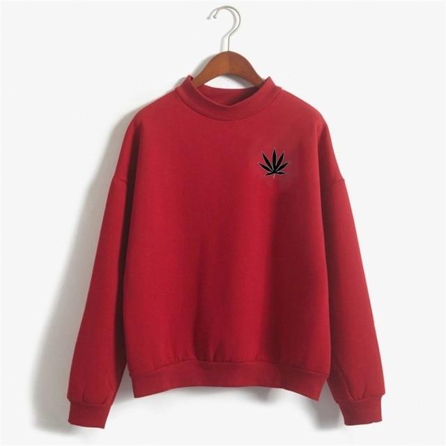 Kinky Cloth Red / XL Weed Leaf Emblem Sweatshirt