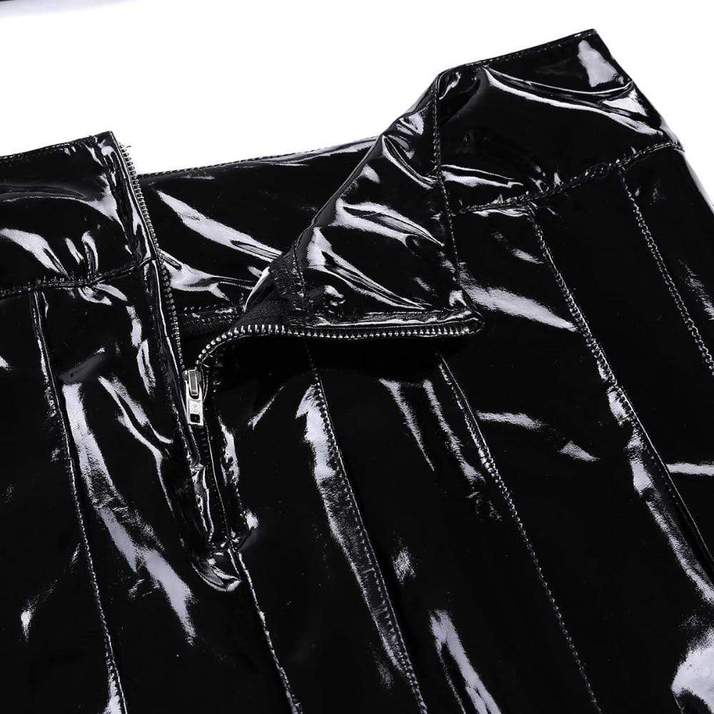 Kinky Cloth 200003494 Wetlook Leather Skirt and Top Set