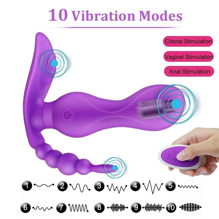 WGL Dildo Vibrator Clitoris Combo w/ Remote Control