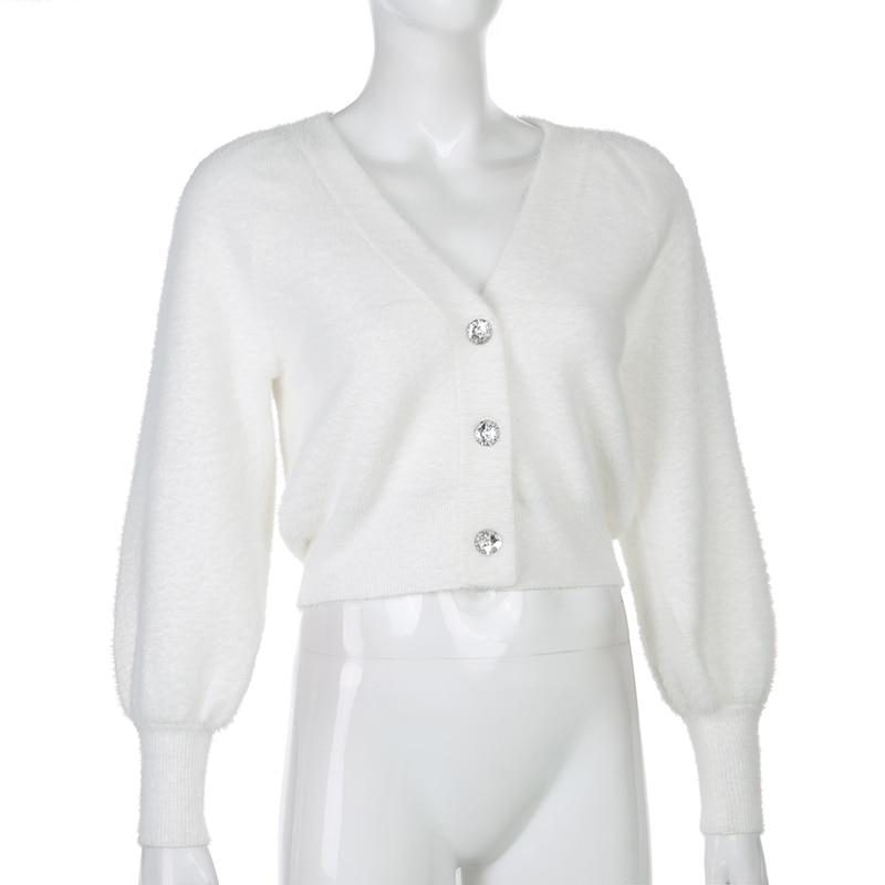 Kinky Cloth 201236303 White Cropped Fur Cardigan