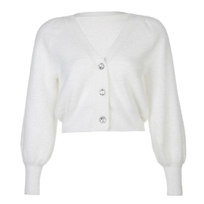 Kinky Cloth 201236303 White Cropped Fur Cardigan