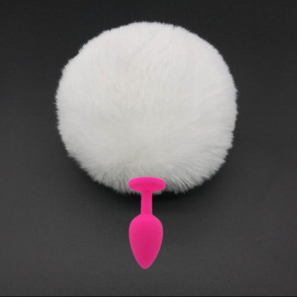 Kinky Cloth 200345142 White Poof Ball Rabbit Tail Plug