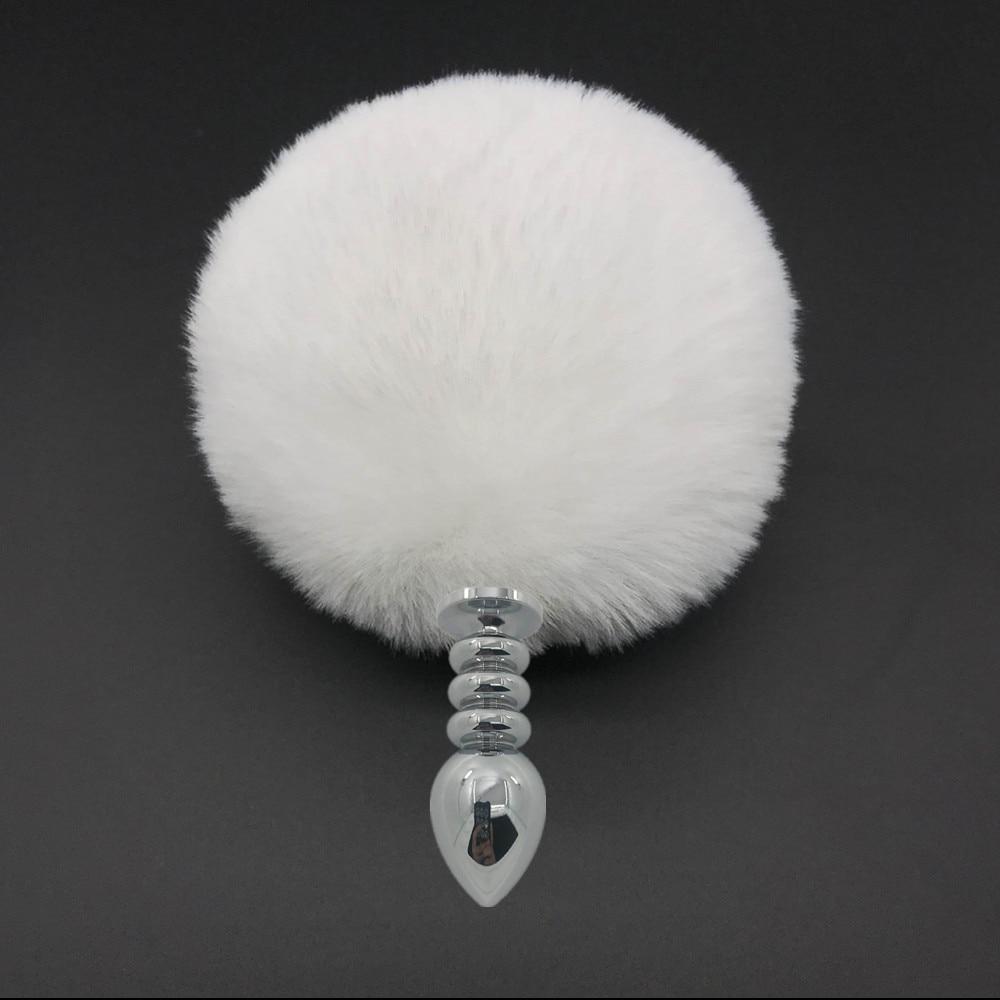 Kinky Cloth 200345142 Small 116 White Poof Ball Rabbit Tail Plug