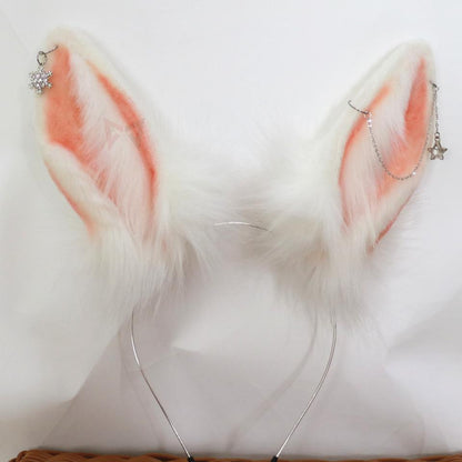 Kinky Cloth 200003991 White Rabbit Ear Headwear & Tail