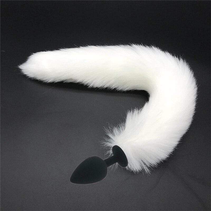 Kinky Cloth 200345142 Big 109 White Snow Fox Tail Plug