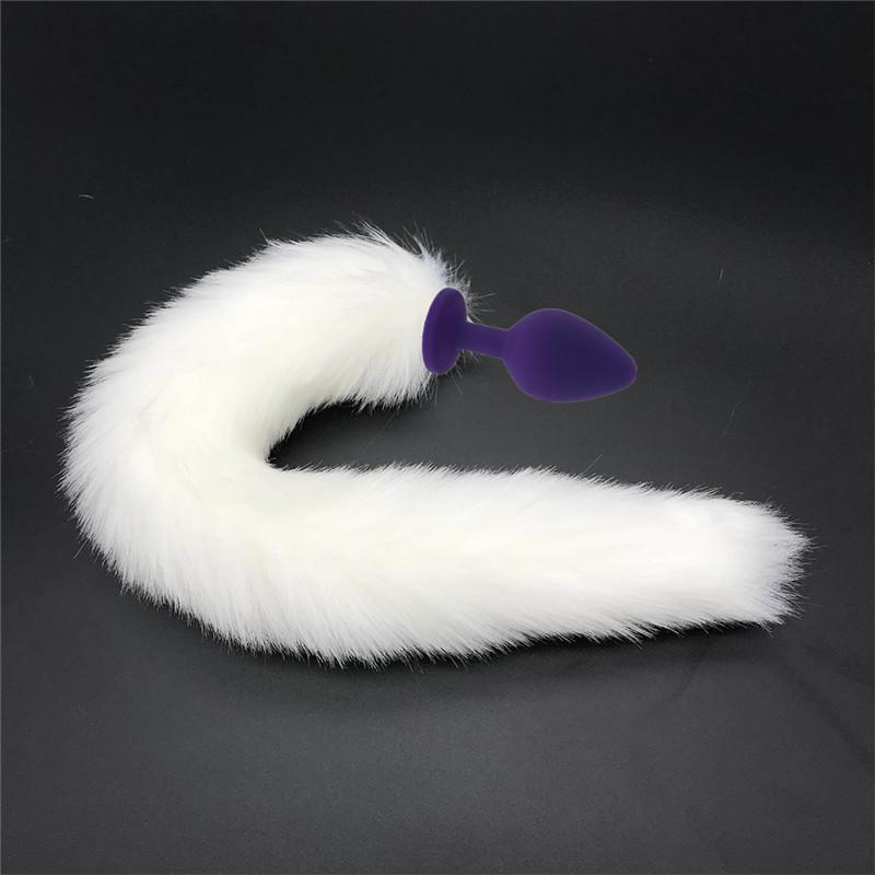 Kinky Cloth 200345142 Medium 105 White Snow Fox Tail Plug