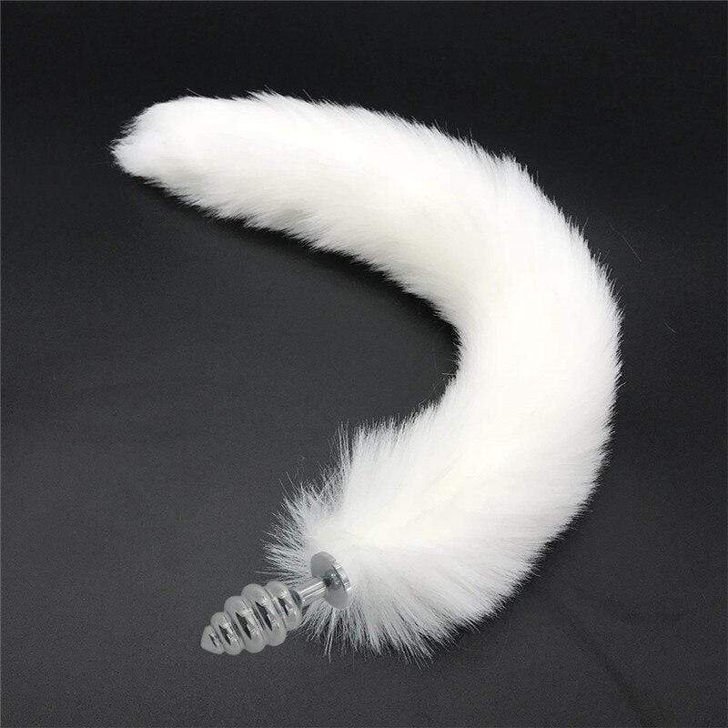 Kinky Cloth 200345142 Medium 114 White Snow Fox Tail Plug