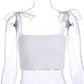 Kinky Cloth 200000790 White Strappy Bow Ribbon Cropped Top