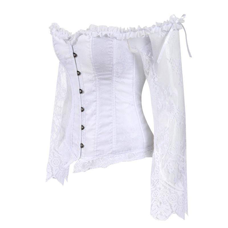 Kinky Cloth 200001885 White Victorian Long Sleeve Corset