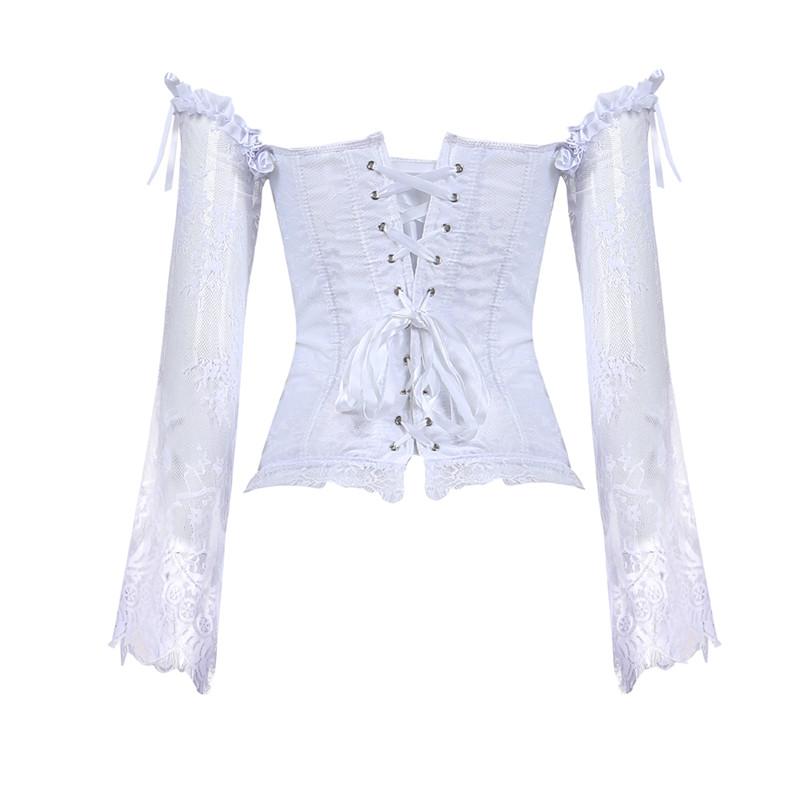Kinky Cloth 200001885 White Victorian Long Sleeve Corset