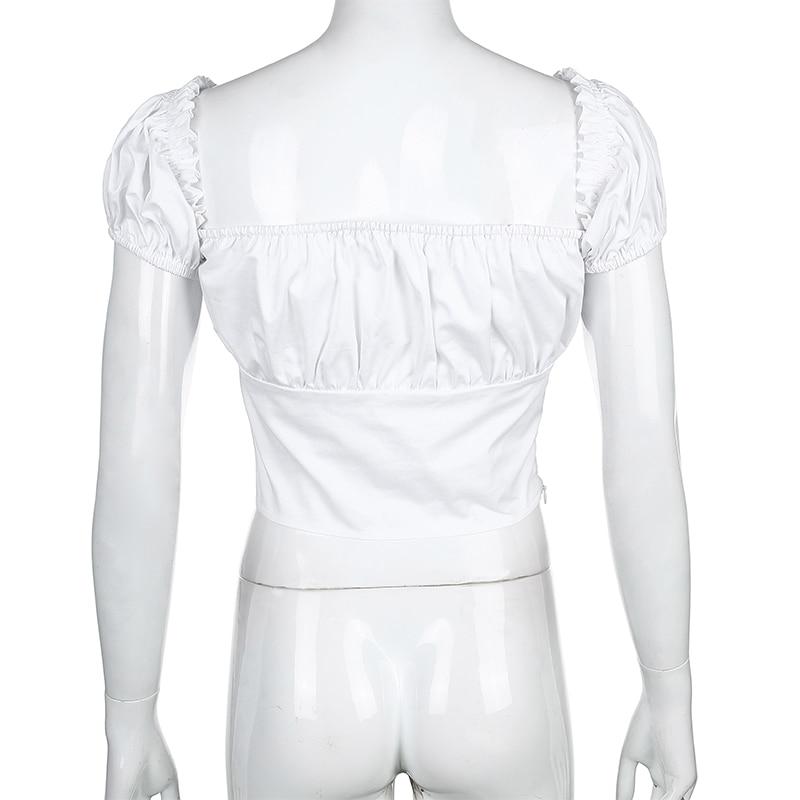 Kinky Cloth 200000791 White Vintage Ruched Crop Top
