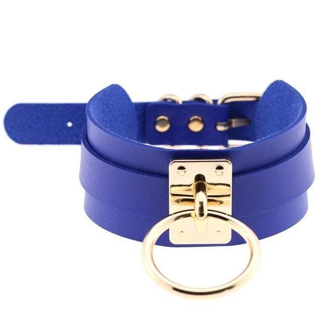 Kinky Cloth Blue Wide Band Ring Collar