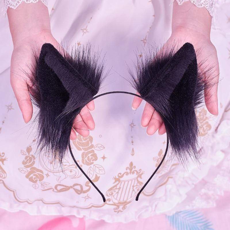 Kinky Cloth Accessories black Wolf Ears Headband