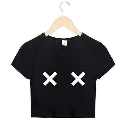 Kinky Cloth Crop Top cross-black / L X X Crop Top