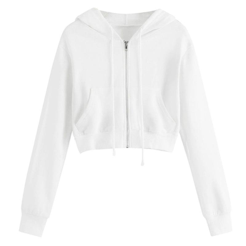 Kinky Cloth 200000348 White / S Zip-Up Hoodies Crop Jacket