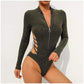 Kinky Cloth Bodysuit Zipper Glitter Bodysuit