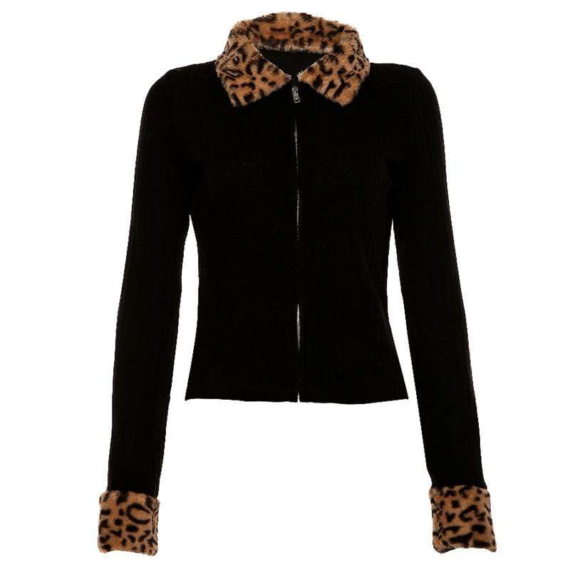 Kinky Cloth 200000801 Black / S Zipper Mosaic Leopard Jacket